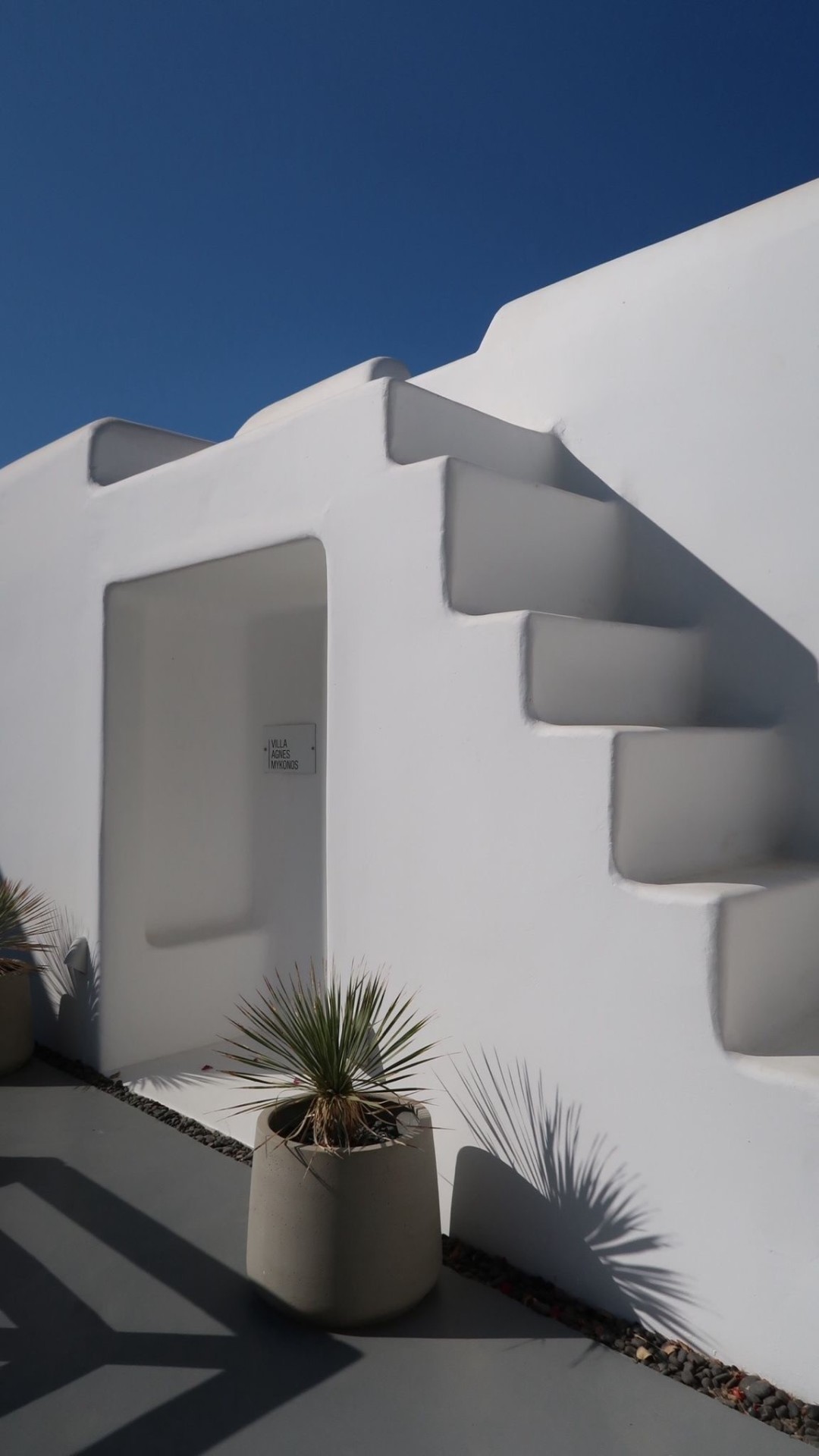 Villa AGNES whitewashed entrance with signage